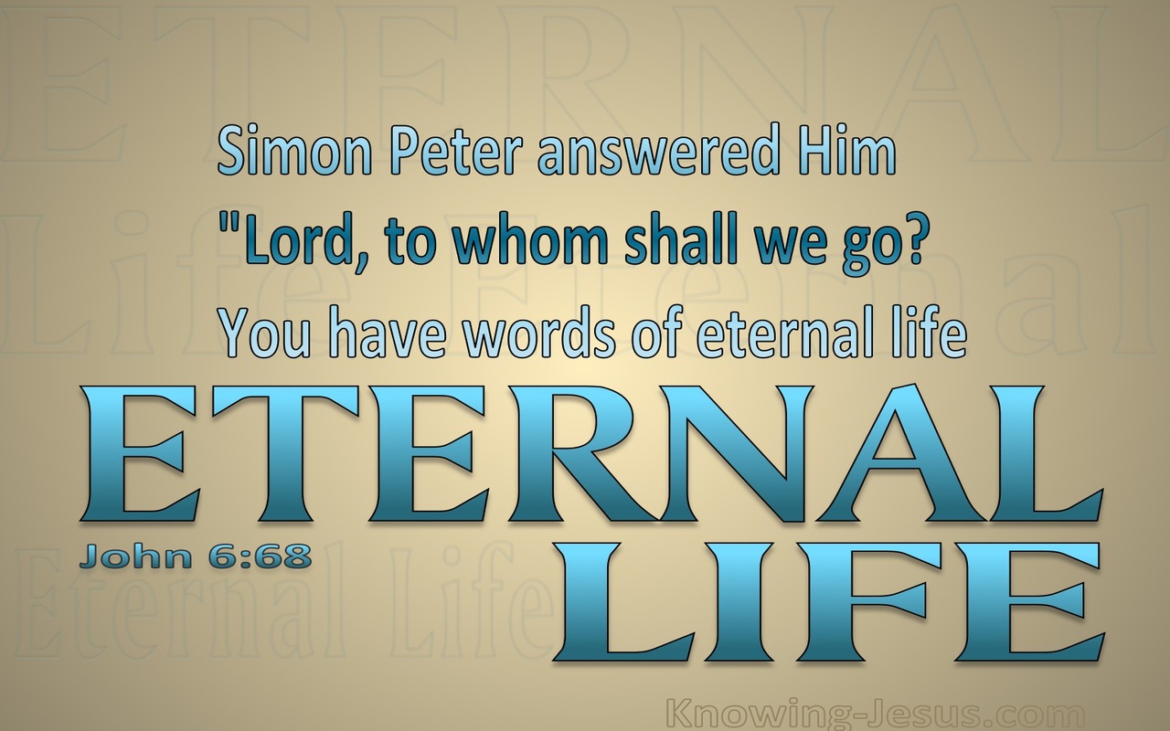 John 6:68 You Have The Words Of Eternal Life (blue)